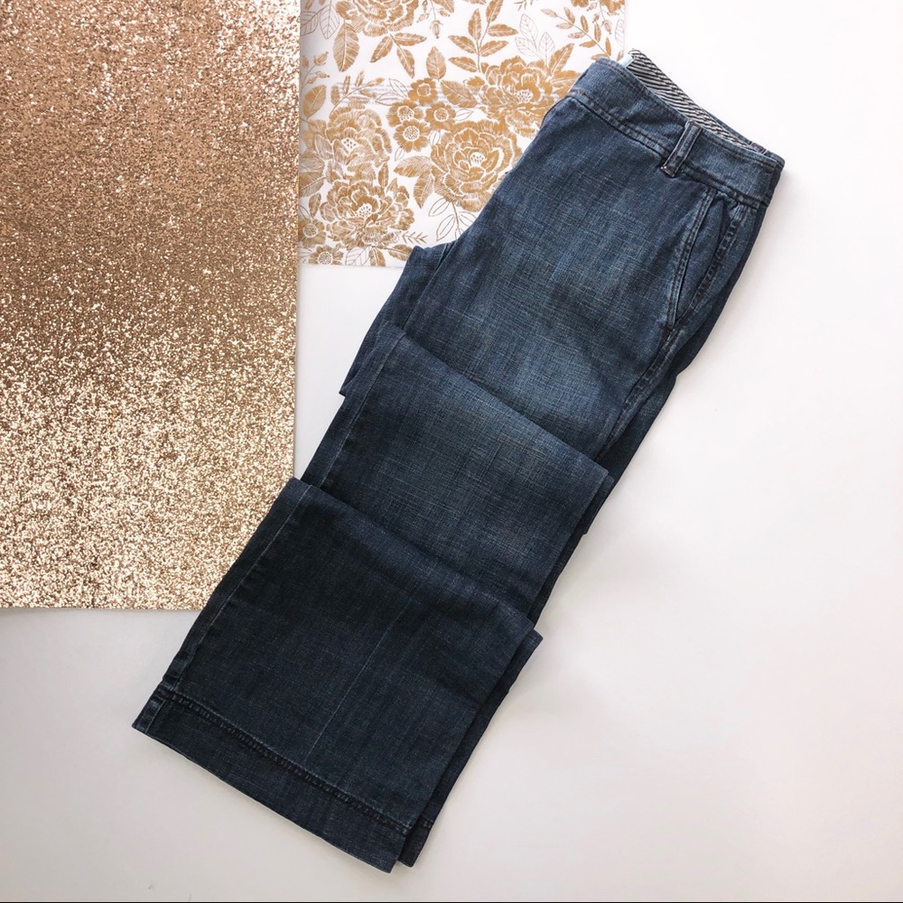 LOFT Dark Wash Wide Leg Jeans